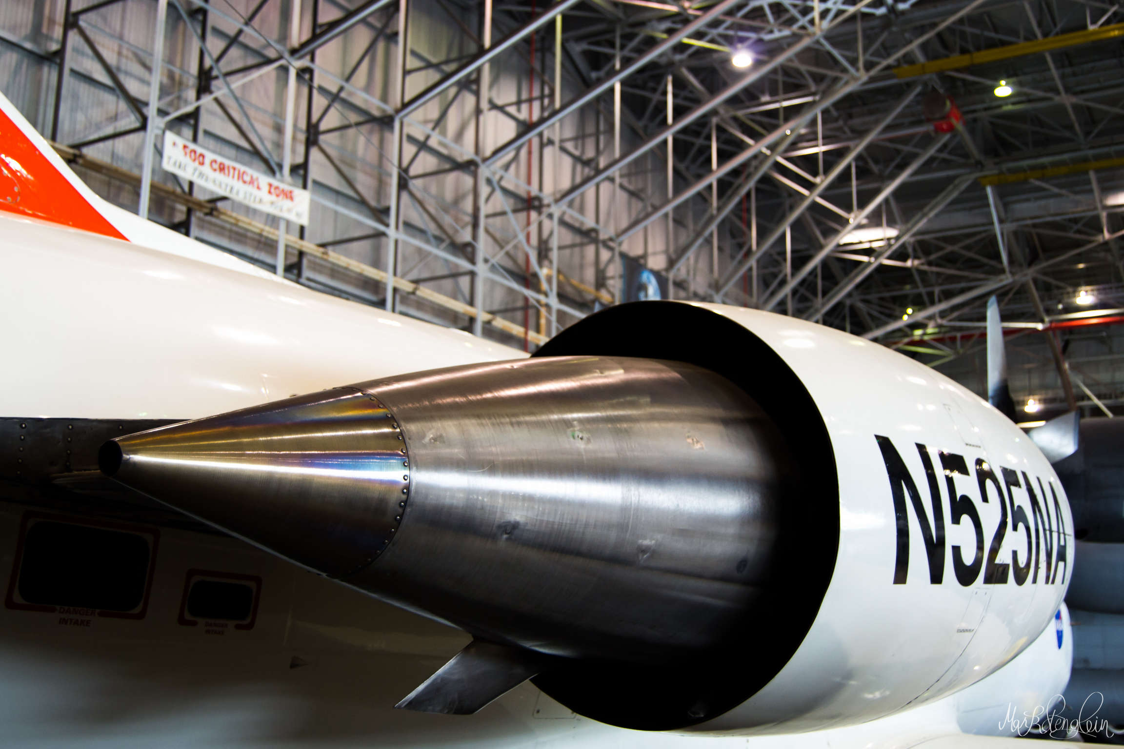 One of two jet aircraft the center has for use with experiments.